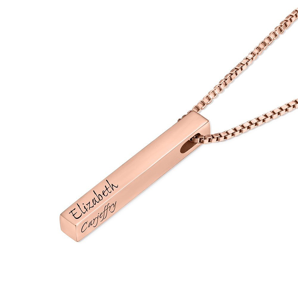 Custom Engraved 4 Sides Bar Necklace