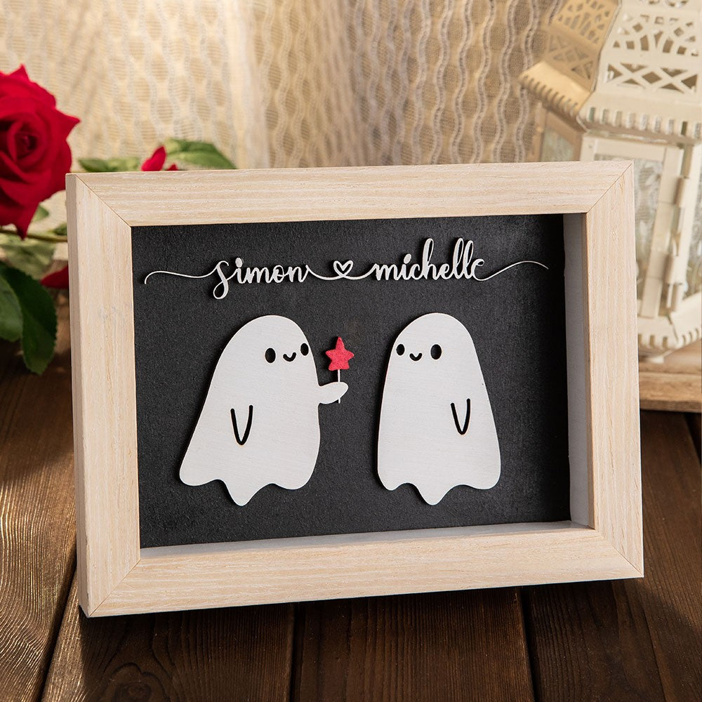 Personalized Valentine's Day Decor, Cute Ghost Decor, Couple Gifts, Valentine's Day Gifts, Halloween Decor, Gift for Couples