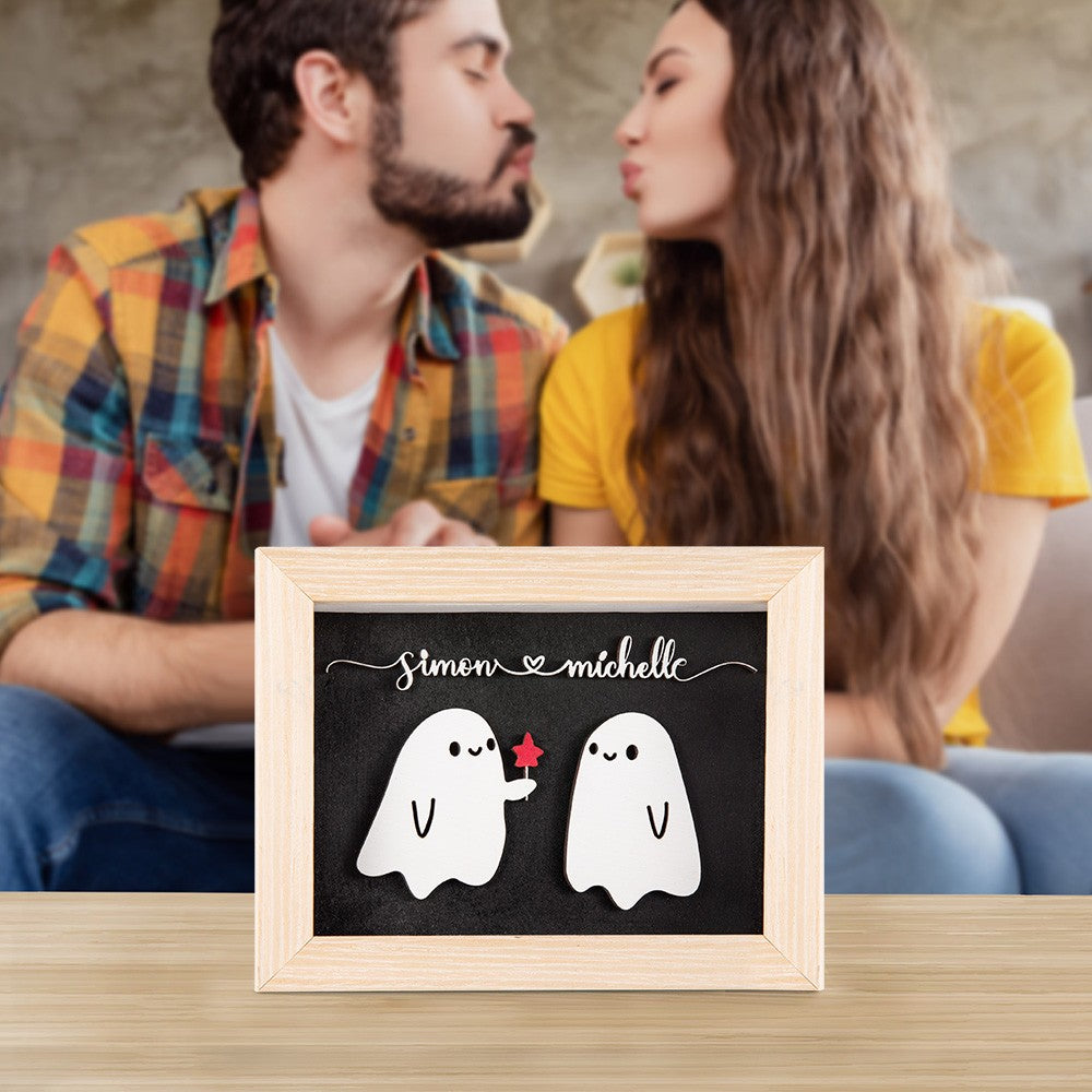Personalized Valentine's Day Decor, Cute Ghost Decor, Couple Gifts, Valentine's Day Gifts, Halloween Decor, Gift for Couples