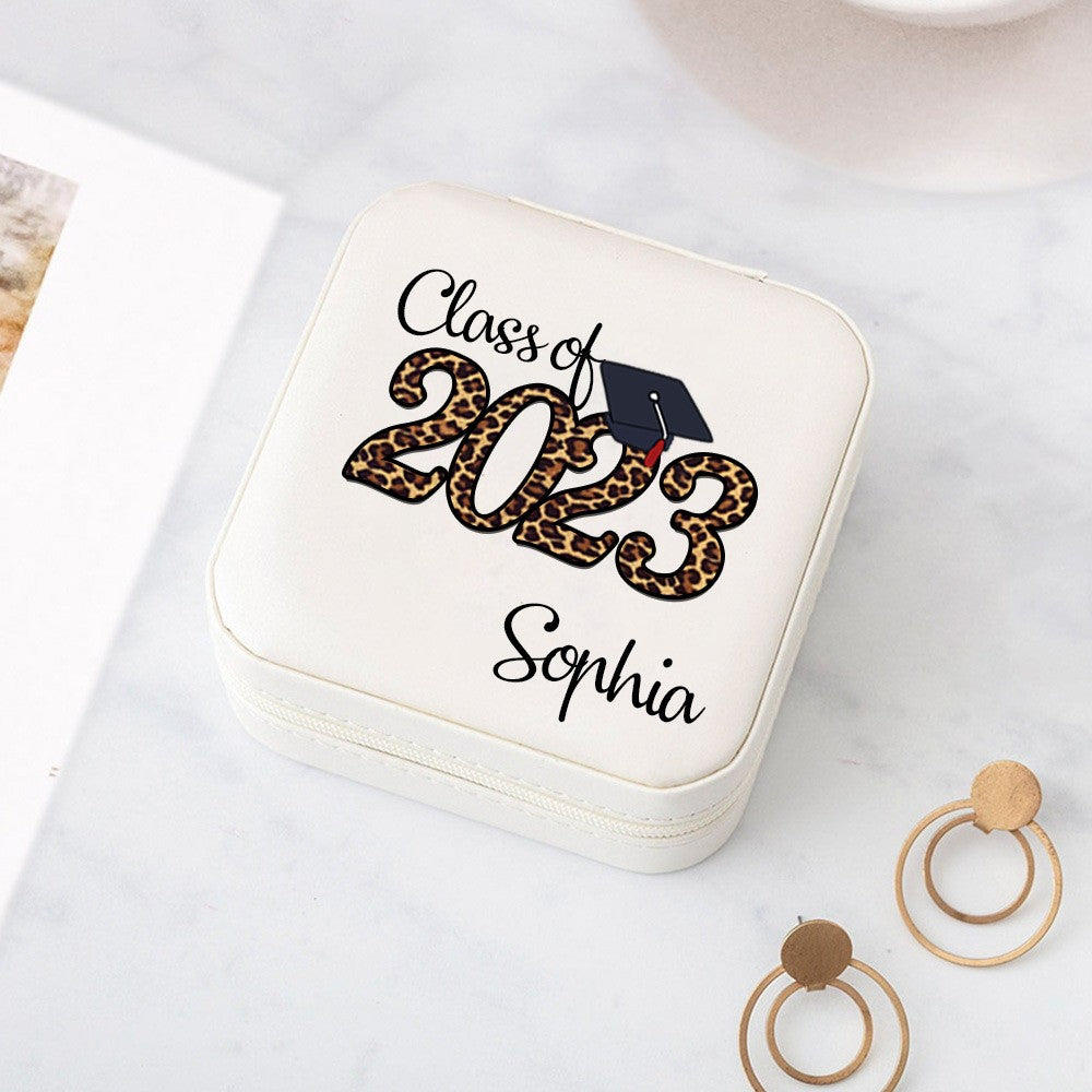 Custom Classic Graduation Jewelry Box, Personalized Graduation Jewelry Case, Class of 2023 Graduation Gift, Graduation Keepsake, Gift for the Graduate
