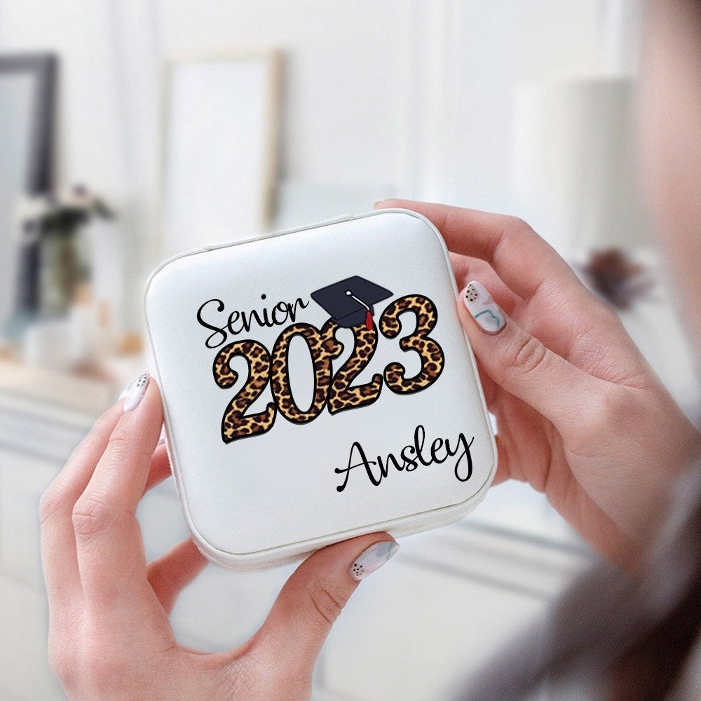 Custom Classic Graduation Jewelry Box, Personalized Graduation Jewelry Case, Class of 2023 Graduation Gift, Graduation Keepsake, Gift for the Graduate