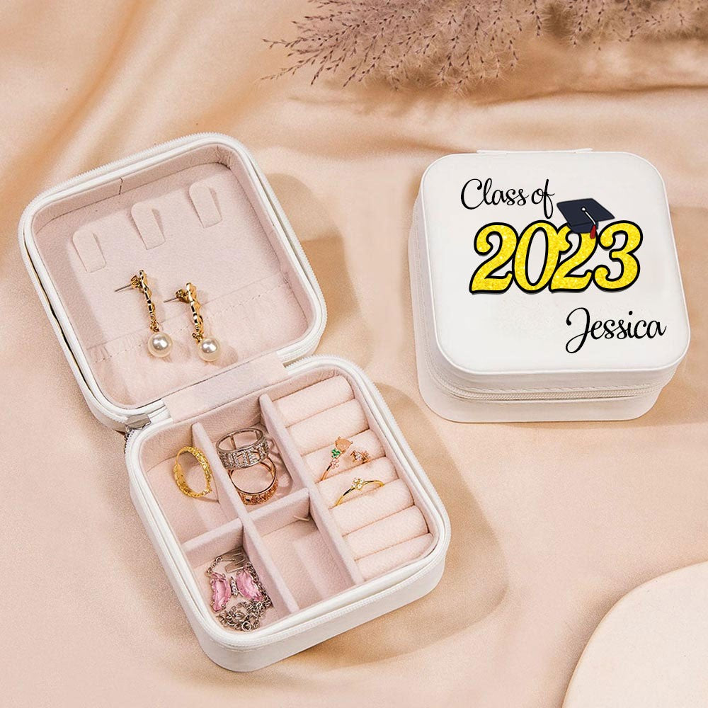 Custom Classic Graduation Jewelry Box, Personalized Graduation Jewelry Case, Class of 2023 Graduation Gift, Graduation Keepsake, Gift for the Graduate