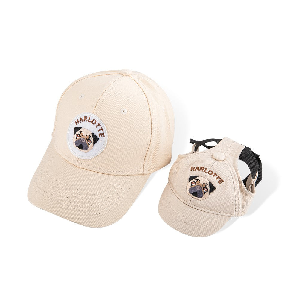 Custom Embroidery Name Baseball Cap, Set of 2, Dog Hat & Dog Mom Hat, Adjustable Dog Hat with Ear Hole, Gift for Dog Mom/Dog Dad/Dog Lover