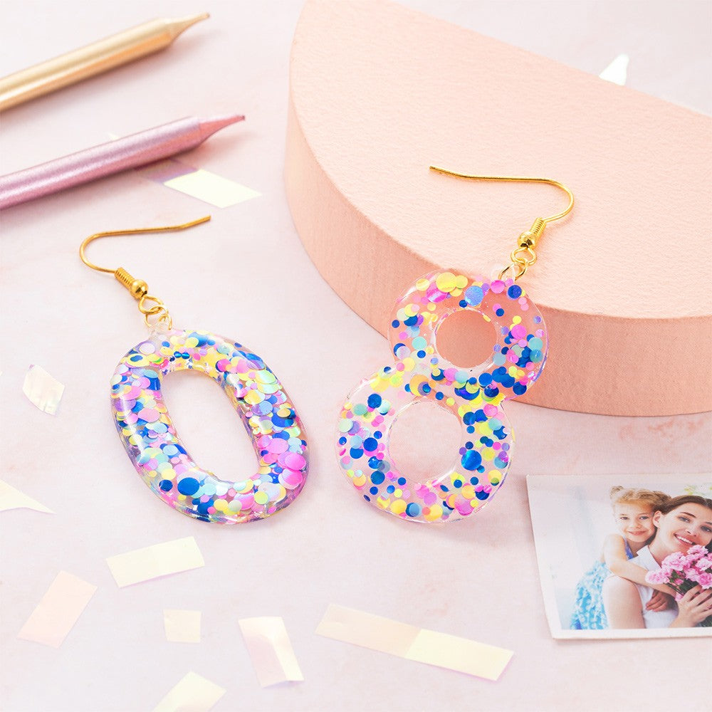 Custom Birthday Numbers Earrings, Acrylic Customizing Jewelry, Number Balloon Earrings, Birthday Statement Dangles, Birthday Gift for Her/Girlfriend