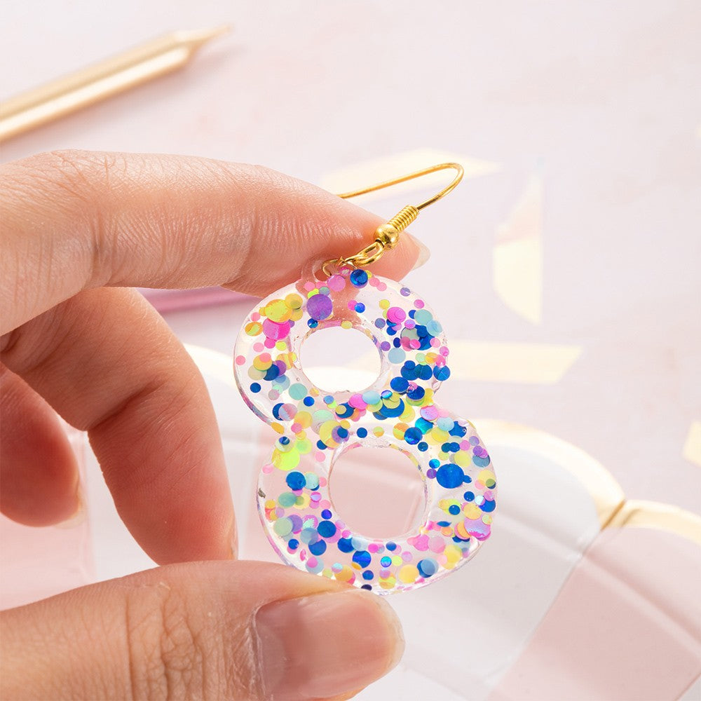 Custom Birthday Numbers Earrings, Acrylic Customizing Jewelry, Number Balloon Earrings, Birthday Statement Dangles, Birthday Gift for Her/Girlfriend