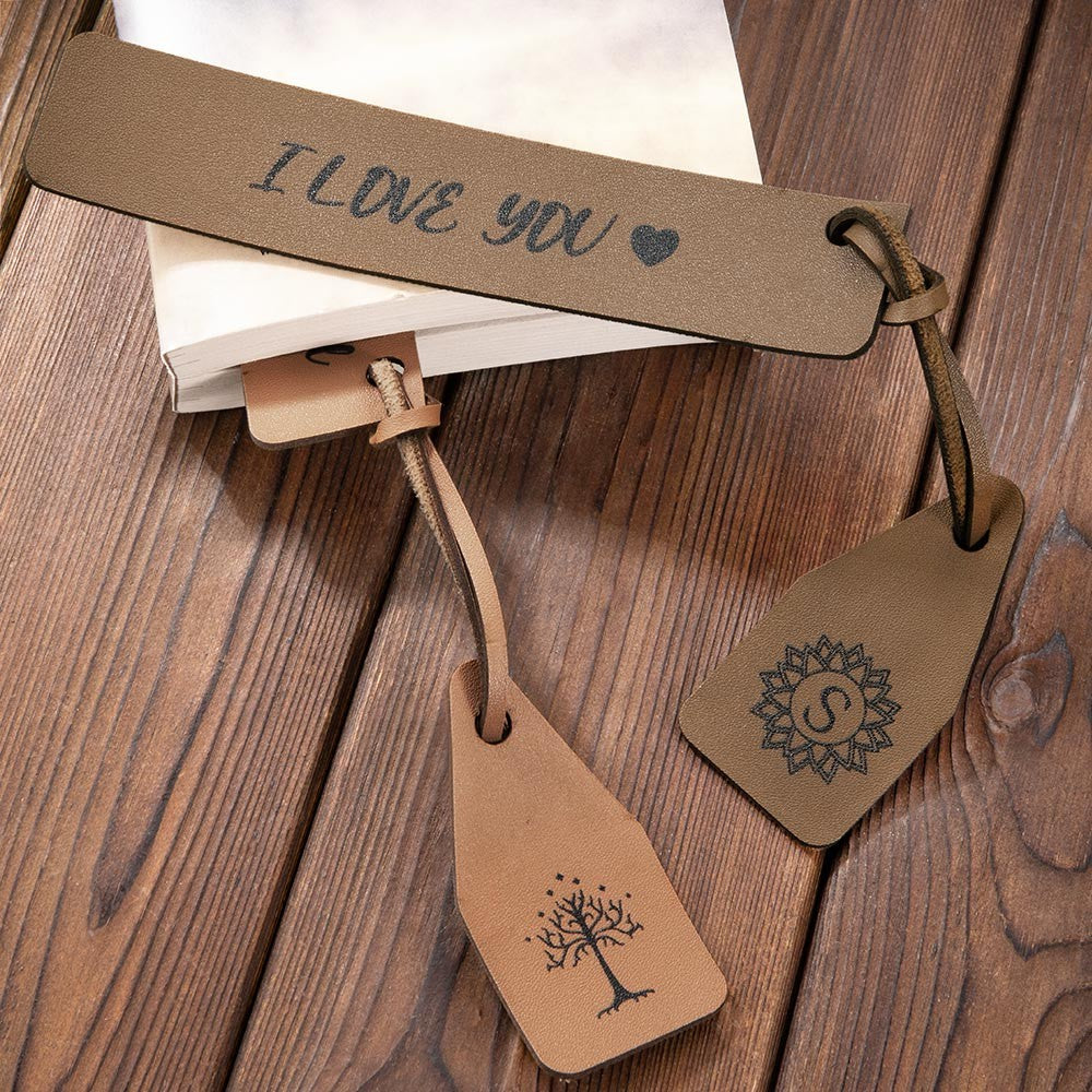 Personalized Leather Bookmark, Sold at 2pcs, Customized Leather Gift for Men, Anniversary Gift, Travelers/Graduation Gifts, Gift for Student/Book Lovers