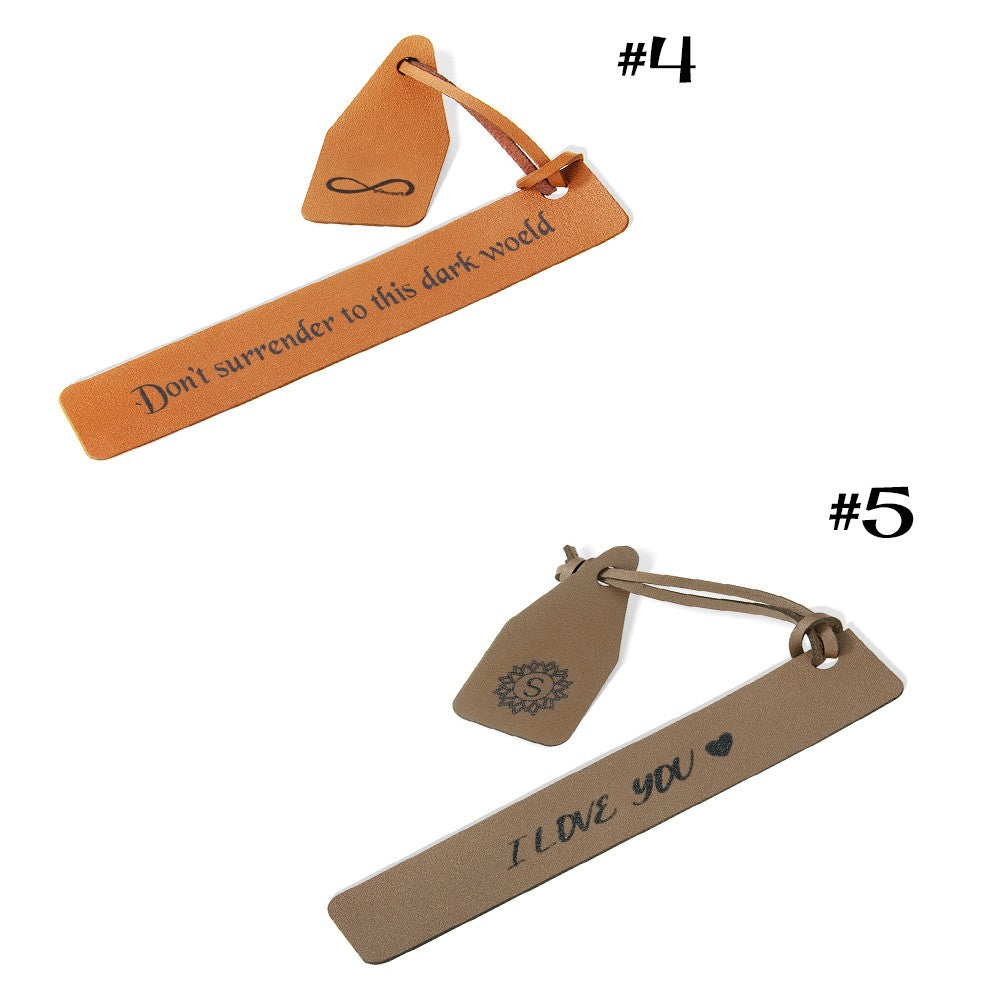 Personalized Leather Bookmark, Sold at 2pcs, Customized Leather Gift for Men, Anniversary Gift, Travelers/Graduation Gifts, Gift for Student/Book Lovers