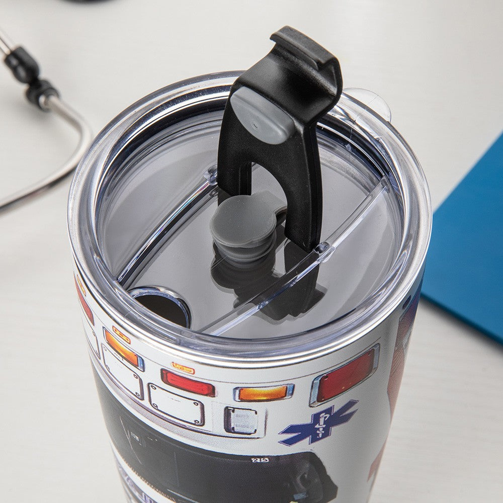 Custom Name Ambulance Tumbler, Ambulance Driver Tumbler, Stainless Steel Tumblers, Paramedic Coffee Travel Mug, Ems Week Gift, Appreciation Gift cup