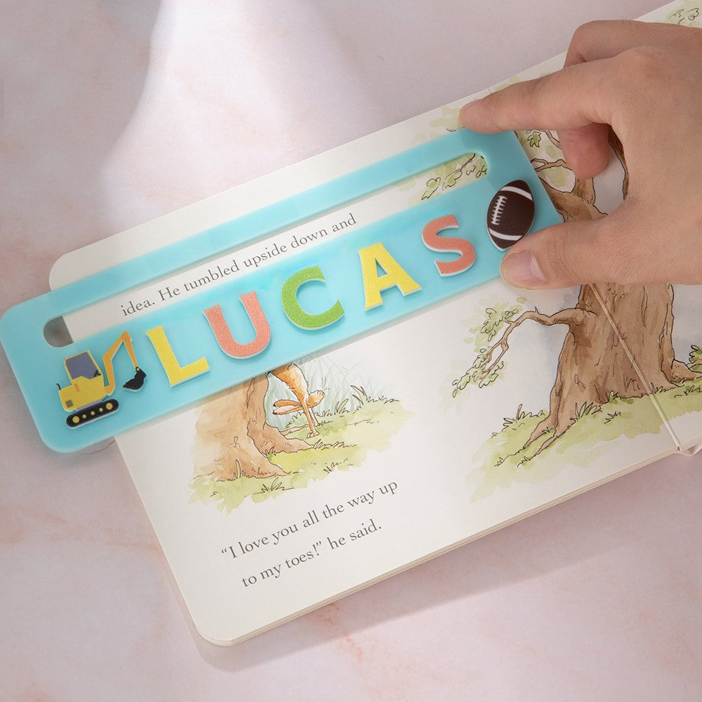 Custom Name Two-Tone Reading Aid, Cartoon Reading Tool, Book Accessory, Acrylic Bookmark, Back to School Gift, Birthday/Christmas Gift for Kids