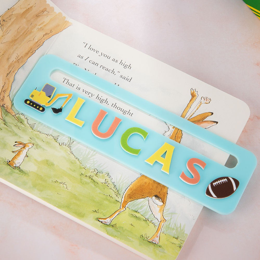 Custom Name Two-Tone Reading Aid, Cartoon Reading Tool, Book Accessory, Acrylic Bookmark, Back to School Gift, Birthday/Christmas Gift for Kids
