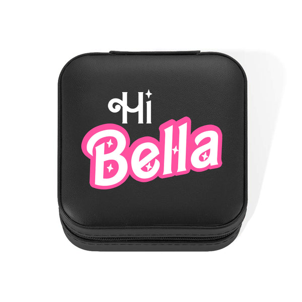 Custom Name Pink Style Jewelry Box, Portable Jewelry Travel Case Organizer Box, Birthday/Wedding/Bachelorette Party Gift for Mother/Wife/Bridesmaids