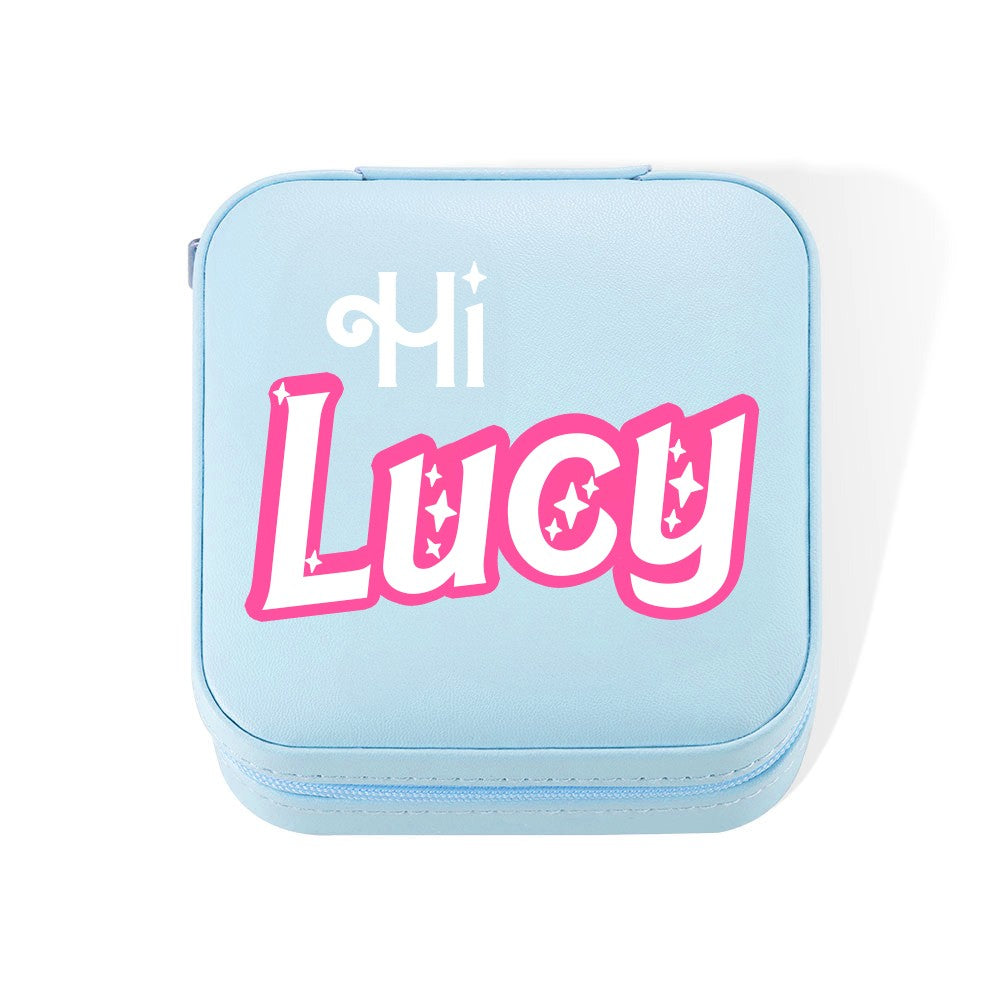 Custom Name Pink Style Jewelry Box, Portable Jewelry Travel Case Organizer Box, Birthday/Wedding/Bachelorette Party Gift for Mother/Wife/Bridesmaids