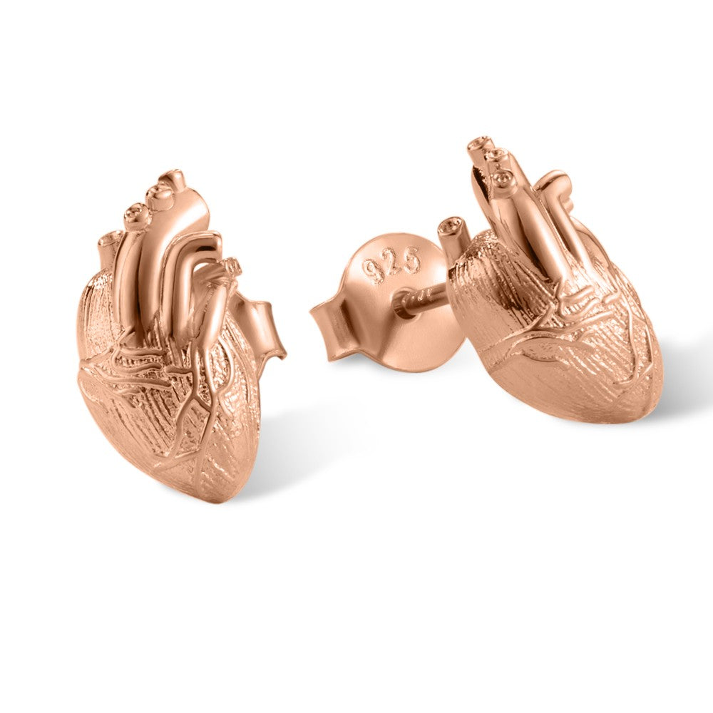 Sterling Silver 925 Earrings, Anatomical Heart Stud Earrings, Human Heart Earrings, Women's Jewelry, Medical Gift for Nurse/Doctor/Medical Students