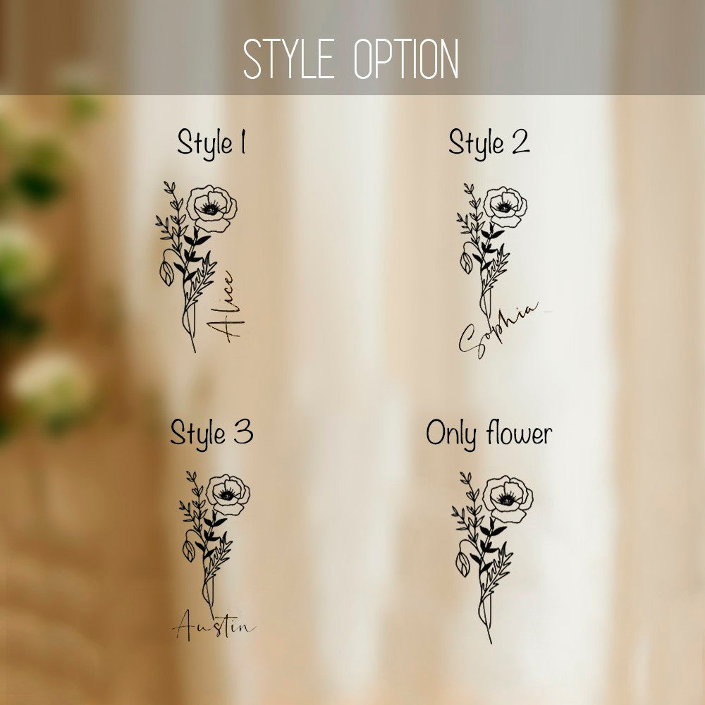 Personalized Birth Flower Iced Coffee Cup, Custom Name Glass, Tumbler with Lid and Straw, Bridesmaid Proposal Box Idea, Wedding Favor, Gift for Her