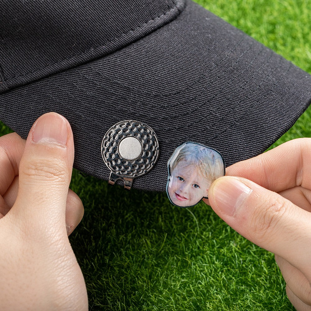 Custom Golf Marker with Photo, Picture Golf Ball Marker Magnetic Hat Clip, Golf Accessory, Christmas/Father's Day Gift for Golf Lovers/Father/Him