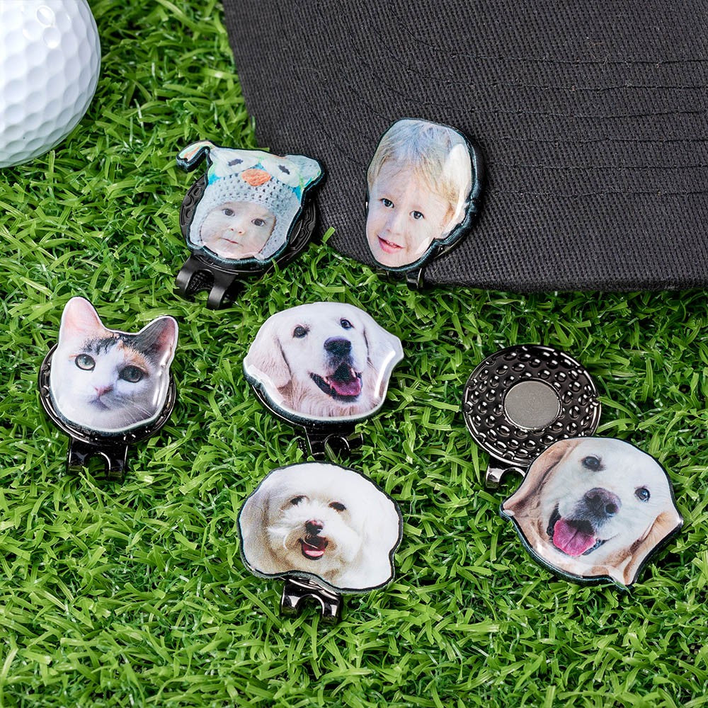Custom Golf Marker with Photo, Picture Golf Ball Marker Magnetic Hat Clip, Golf Accessory, Christmas/Father's Day Gift for Golf Lovers/Father/Him