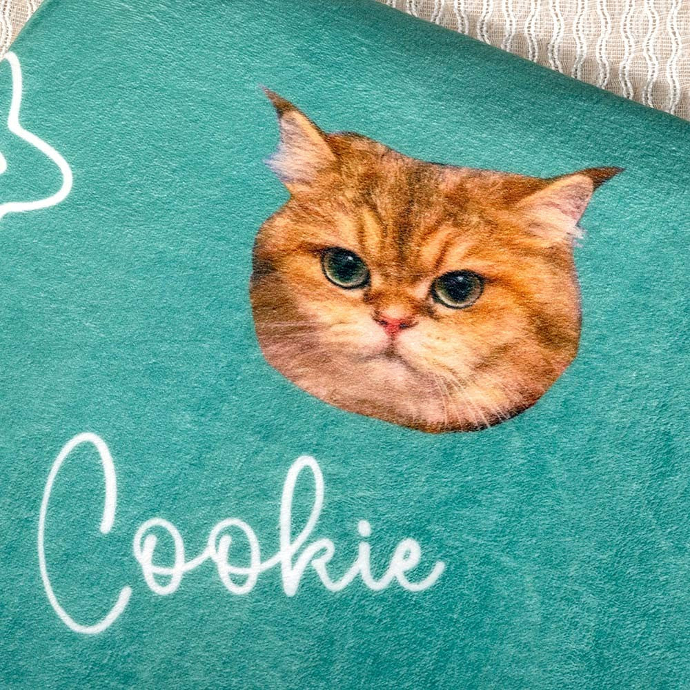 Custom Pet Photo & Name Blanket, Cozy Flannel Blanket with Multicolor Colors, Dog Face Blanket, Pet Memorial Blanket, Pet Gift for Pet Lover/Dog Mom