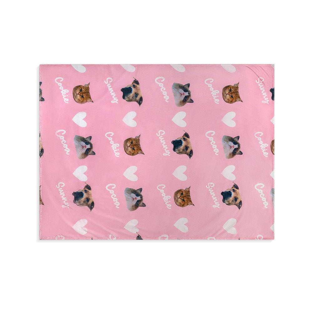 Custom Pet Photo & Name Blanket, Cozy Flannel Blanket with Multicolor Colors, Dog Face Blanket, Pet Memorial Blanket, Pet Gift for Pet Lover/Dog Mom