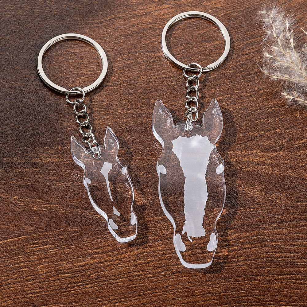 Personalized Horse Facial Marking Keychain, Custom Pet Keychain, Acrylic Horse Keychain, Horse Gift, Gift for Equestrian/Pet Lovers/Horse Lovers