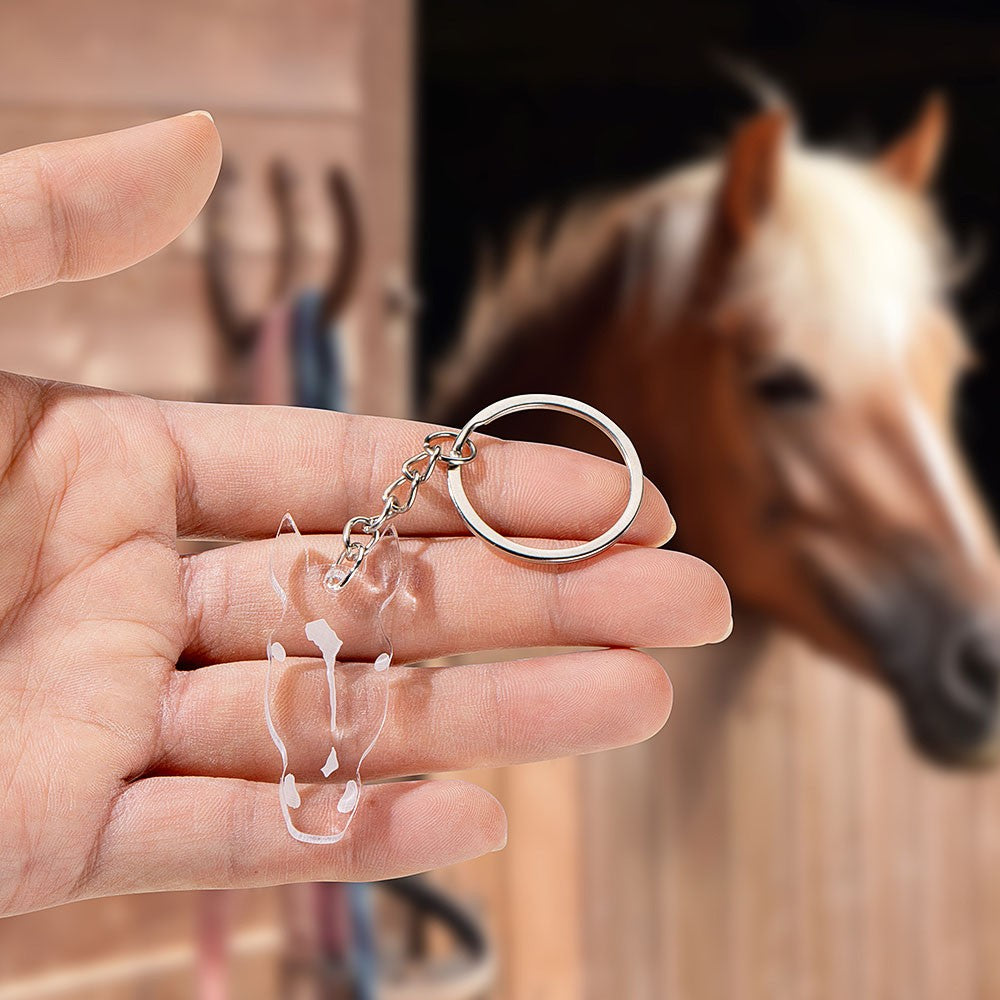 Personalized Horse Facial Marking Keychain, Custom Pet Keychain, Acrylic Horse Keychain, Horse Gift, Gift for Equestrian/Pet Lovers/Horse Lovers