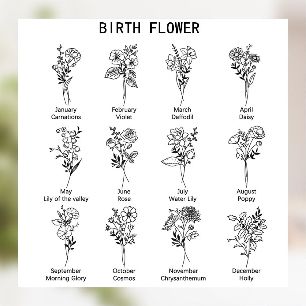 Custom Name Birth Flower Tumbler, Stainless Steel 20oz Birth Flower Travel Mug with Straw, Birthday/Mother's Day Gift for Family/Friends/Bridesmaids Cup