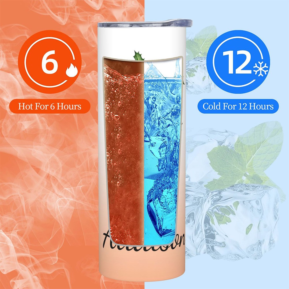 Custom Name Birth Flower Tumbler, Stainless Steel 20oz Birth Flower Travel Mug with Straw, Birthday/Mother's Day Gift for Family/Friends/Bridesmaids Cup