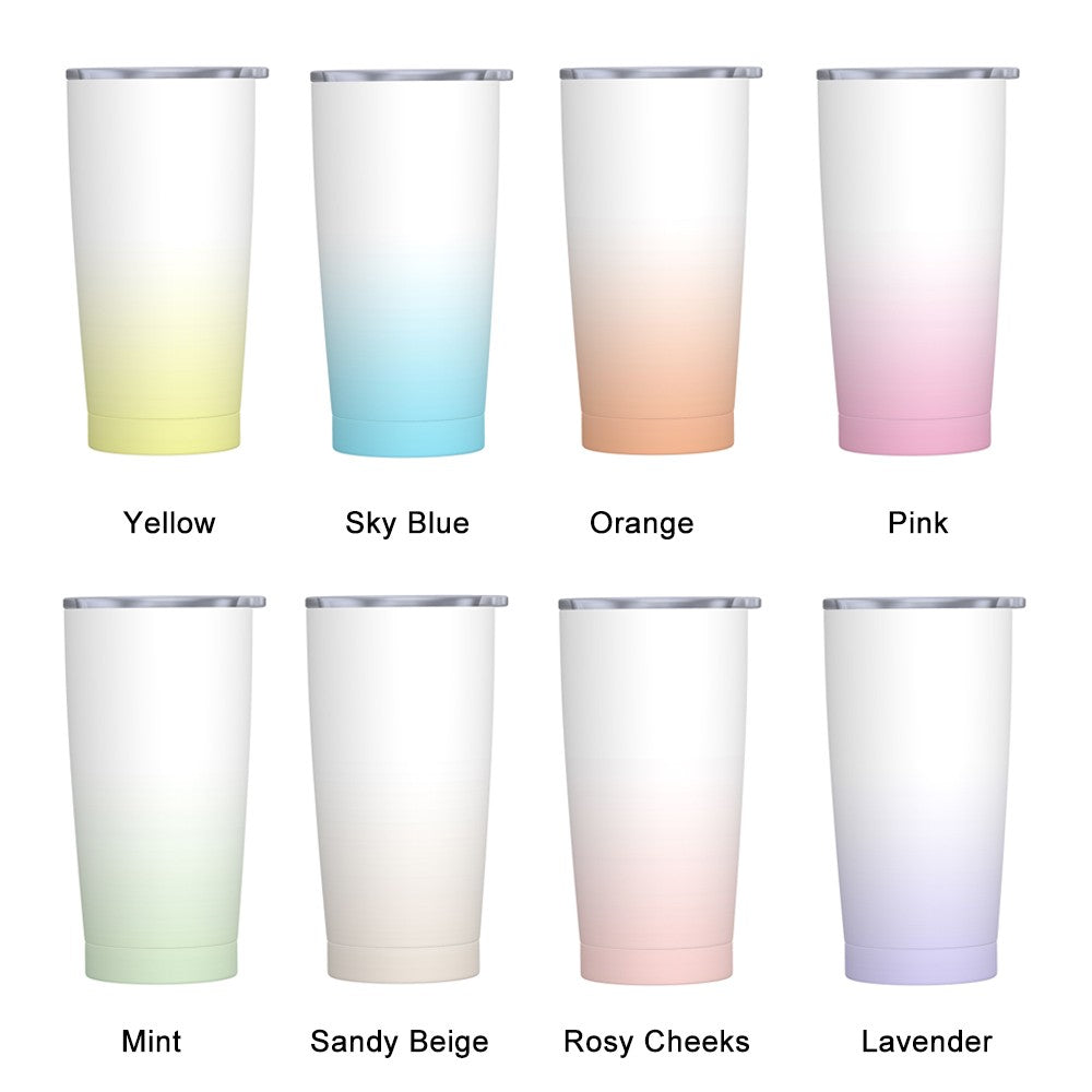 Personalized Birth Flower Gradient Coffee Tumbler, 20oz Name Tumbler with Straw & Lid, Travel Tumbler Cup, Birthday Gift for Family/Friend/Bridesmaid