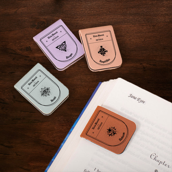 Personalized Beyonder Pathway Leather Magnetic Bookmark, Custom Name and Date Magnetic Bookmark, Book Accessory, Gift for Readers/Book Lovers