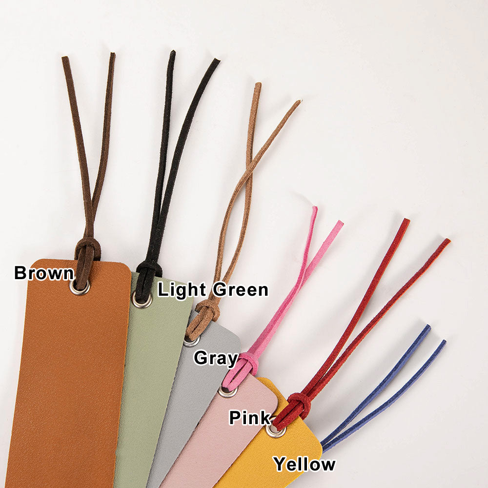 Personalized Pixel Style Leather Bookmark, Customized Name and Motto, Pastoral Style Bookmark, Gift for Students/Family/Book Lovers/Countryside Lovers