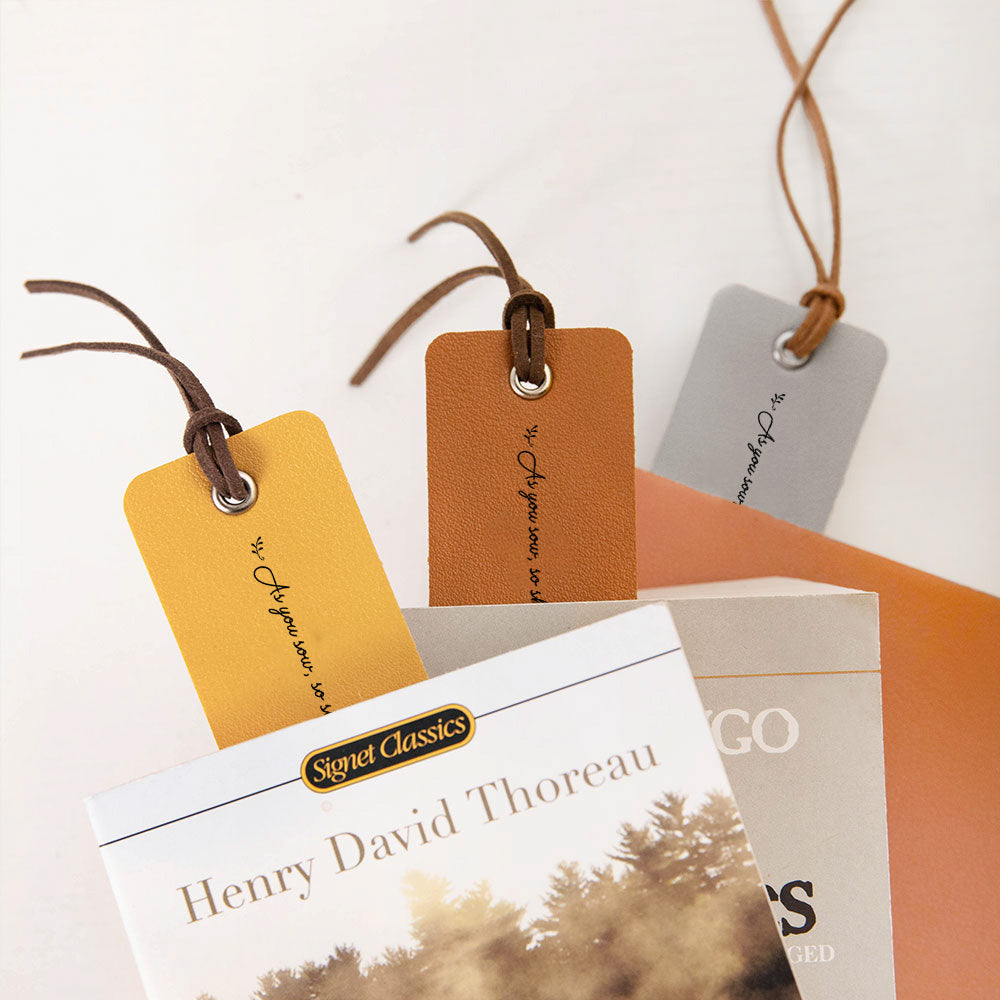 Personalized Pixel Style Leather Bookmark, Crop Growth Leather Bookmark, Pastoral Style Bookmark, Gift for Students/Family/Book Lovers/Countryside Lovers