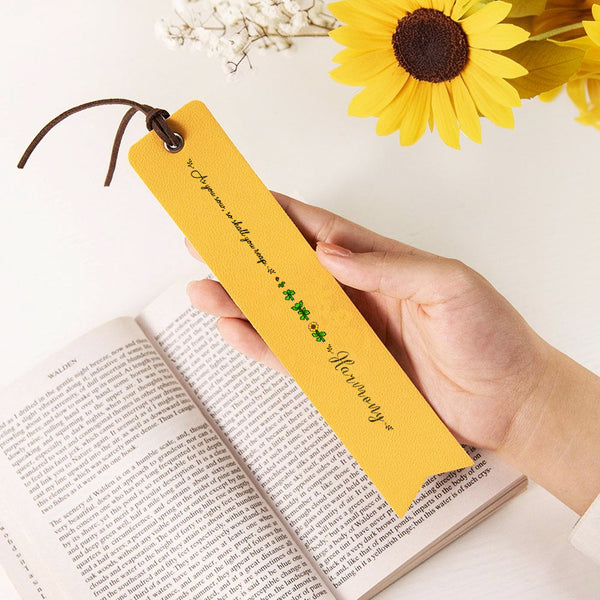 Personalized Pixel Style Leather Bookmark, Crop Growth Leather Bookmark, Pastoral Style Bookmark, Gift for Students/Family/Book Lovers/Countryside Lovers