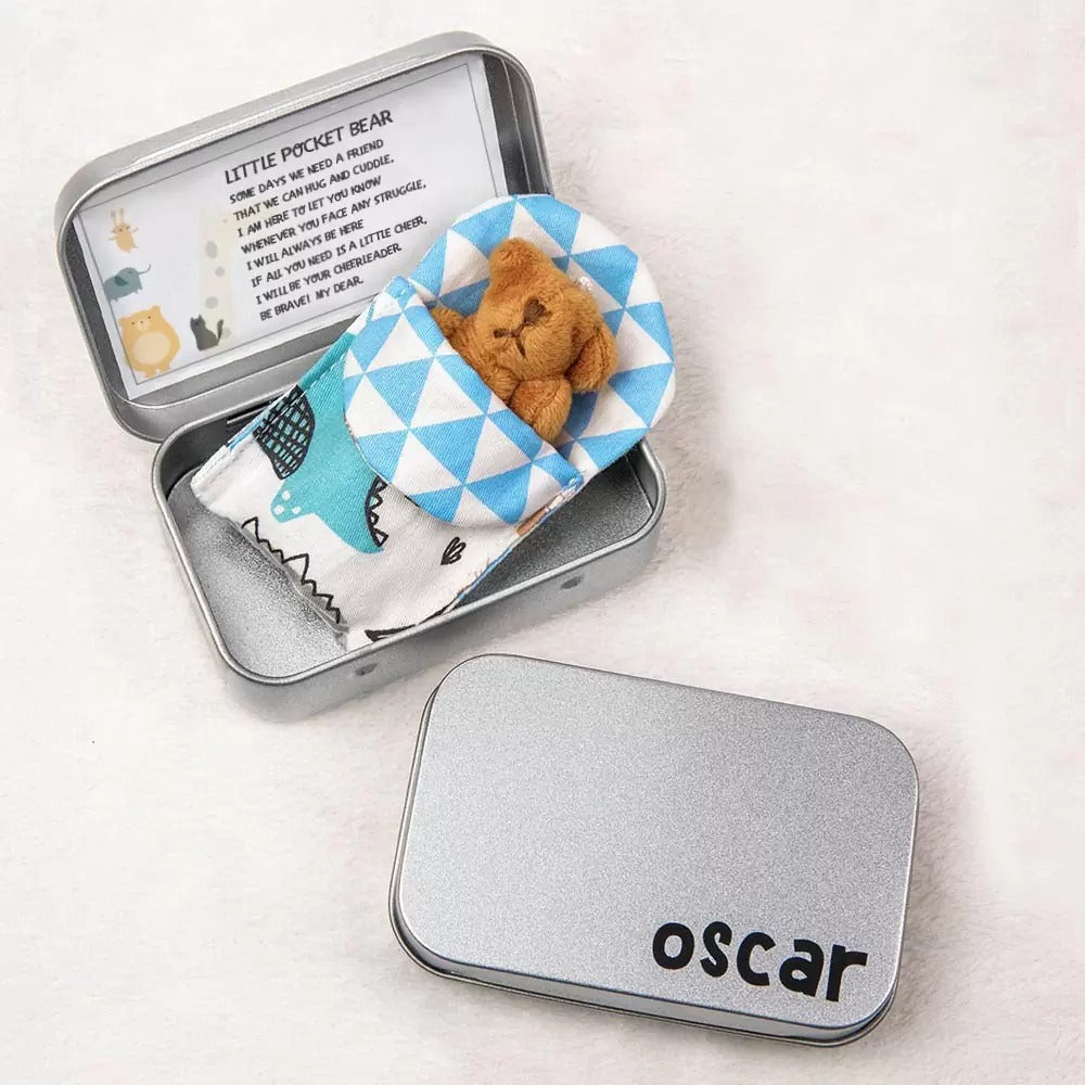 Personalized Stuffed Bear in a Box, Worry Doll for Anti-anxiety/Stress, Birthday/Christmas Gift for Children