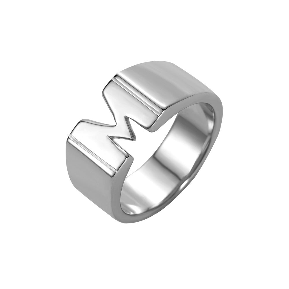 Personalized Unisex Initial/Monogram/Letter  Ring in Sterling Silver