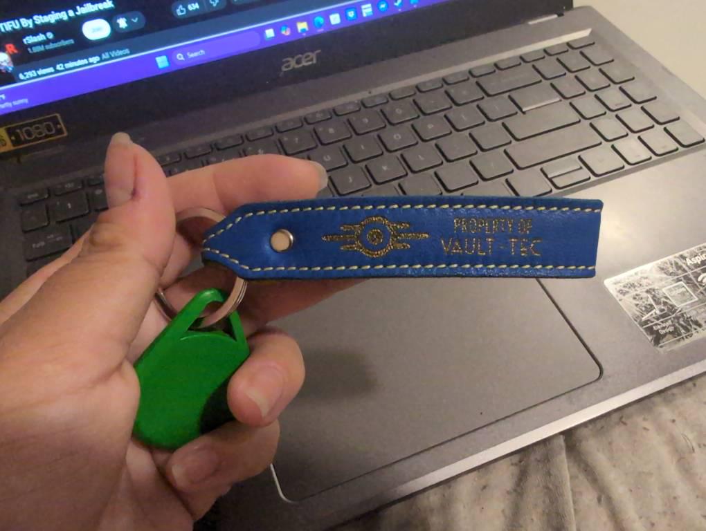 Handcrafted Leather Keychain | Post-Apocalyptic Fallout Style | Personalized