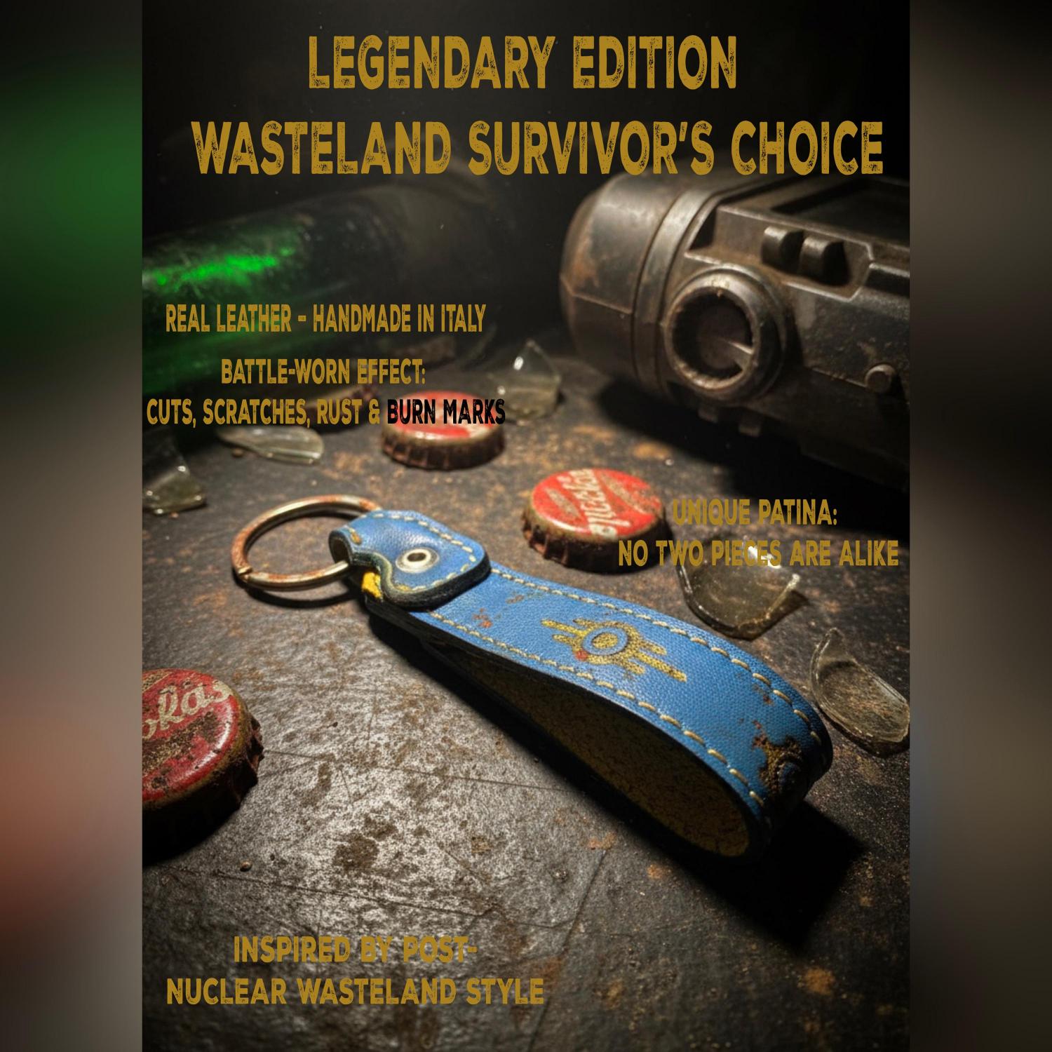 Handcrafted Leather Keychain | Post-Apocalyptic Fallout Style | Personalized