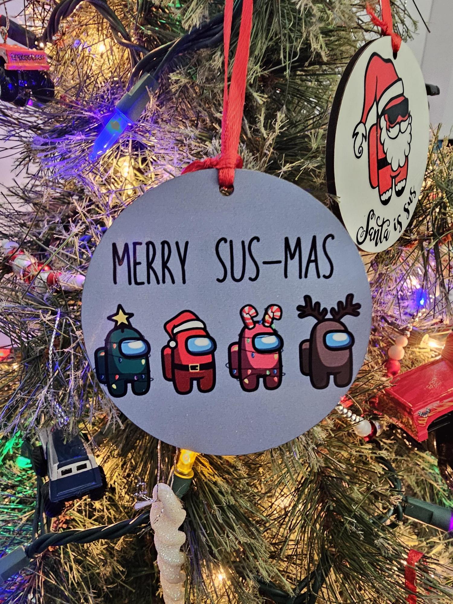 Among Us inspired Christmas Ornament