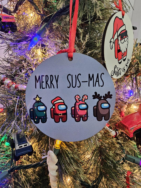 Among Us inspired Christmas Ornament