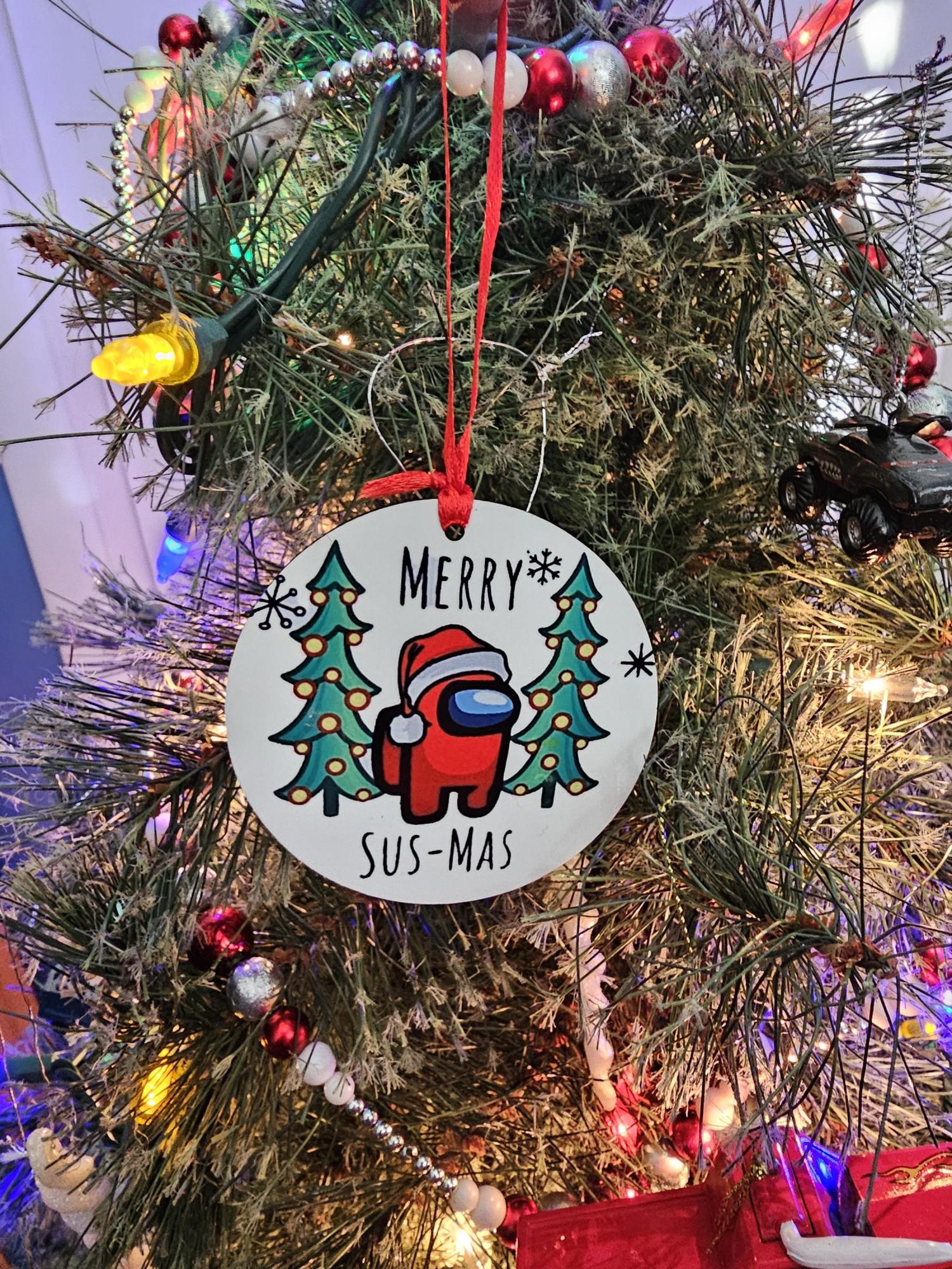 Among Us inspired Christmas Ornament