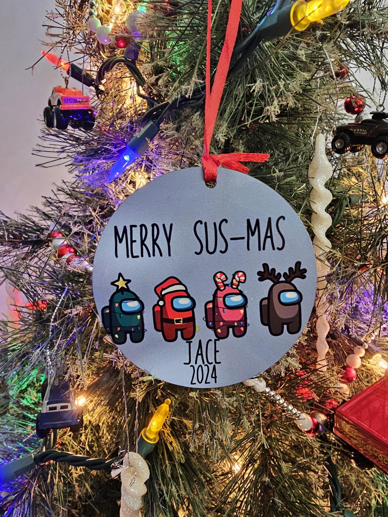 Among Us inspired Christmas Ornament