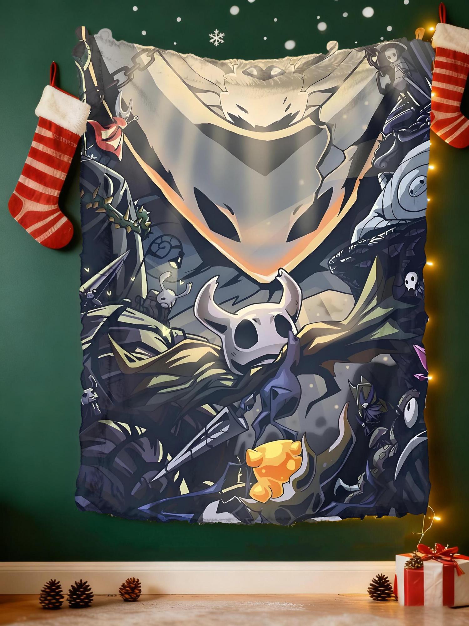 Hollow Knight Blanket, Soft Flannel Throw, Game Anime Blanket for Fans, Cozy Gamer Gift, Hollow Knight Bedroom Decor Bedding