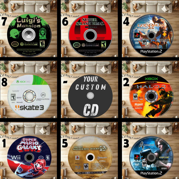 Cd Rug, Ps2 Cd Mat, Hit Run, Gaming Rug, Personalized Retro Game Rug, Popular Game , Gift for Gamer, Xbox Cd Game Rug